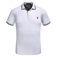 louis vuitton hommes sport t-shirt cheap treillis col blanc